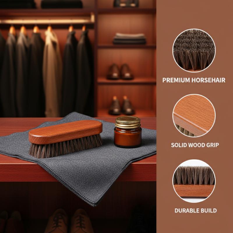 1 Buah Sikat Sepatu Kayu Bulu  - Leather Shoe Polish ulasan dan harga